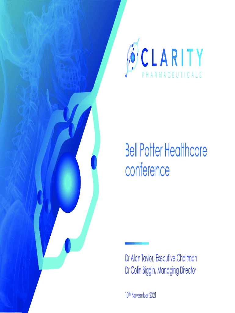 Msb Presentation At A Bell Potter Conference Fillable Online Clarity Presentation for Bell Potter Healthcare