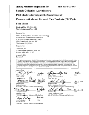 Quality assurance project plan for sample collection activities for a