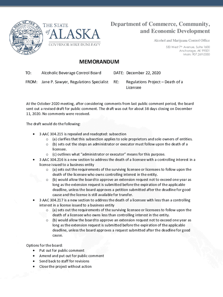 Fillable Online notice of alcoholic beverage control board discussion ...