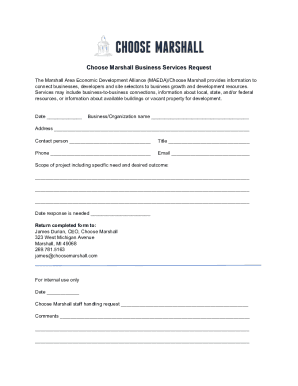 Fillable Online Choose Marshall Business Services Request Fax Email ...