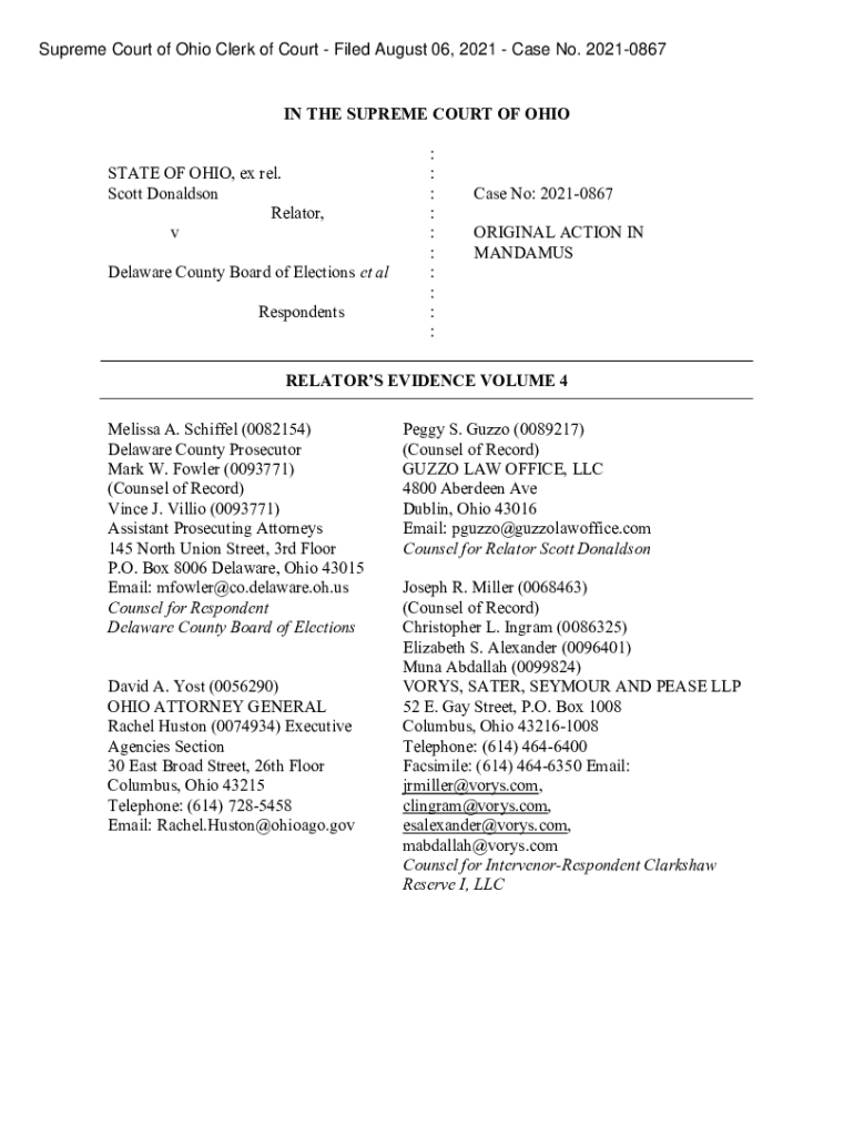 Fillable Online IN THE SUPREME COURT OF OHIO STATE OF OHIO, ex rel ...