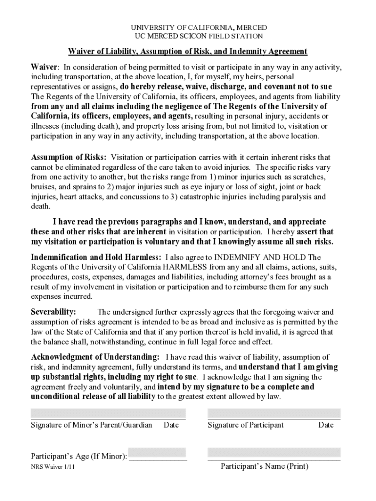 Fillable Online WAIVER.Yosemite. Waiver Fax Email Print pdfFiller