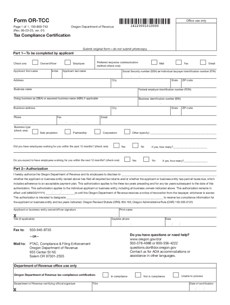 Oregon department of revenue tax forms Preview on Page 1