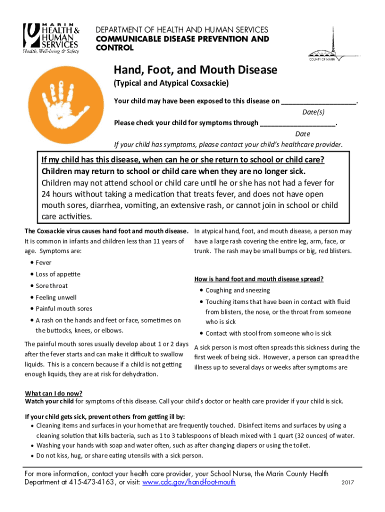 Fillable Online Handfootandmouth disease Symptoms & causes Fax