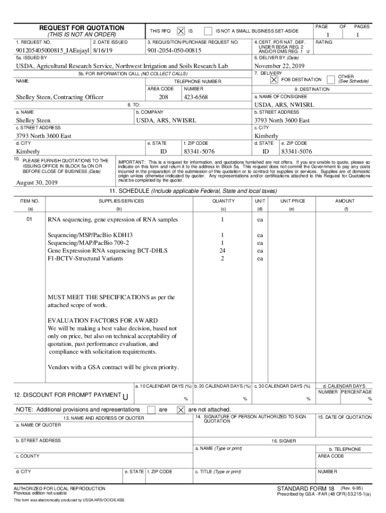 Fillable Online USDA, Agricultural Research Service, Northwest