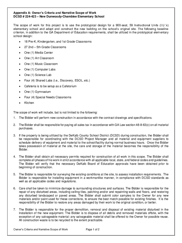 Fillable Online GC Services for Briarlake ES, Early Learning Center