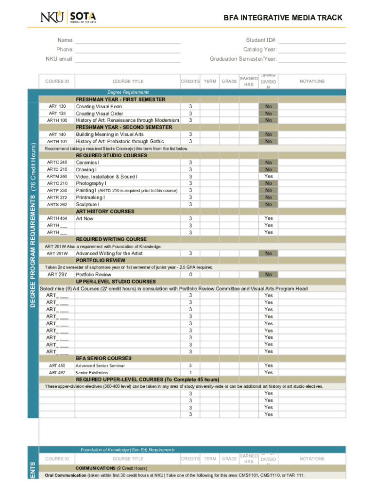 Fillable Online NKU email: Fax Email Print - pdfFiller