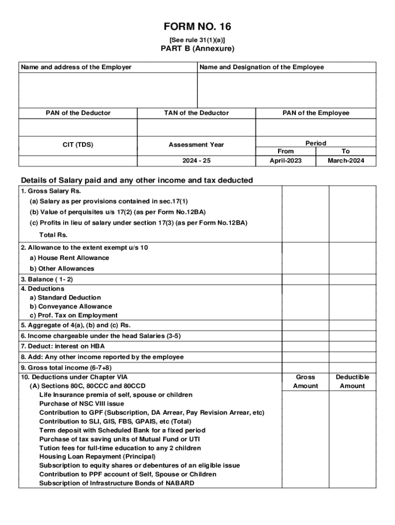 Fillable online how to download form 16 for salaried employees fax 