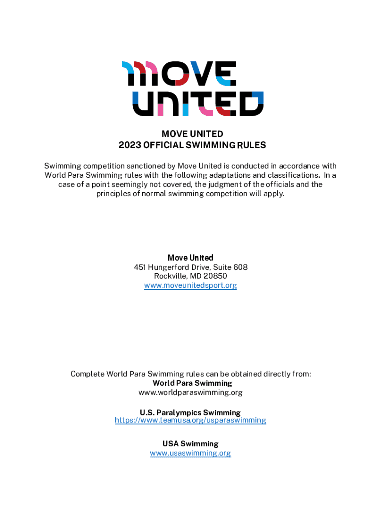 Fillable Online world para swimming classification rules and