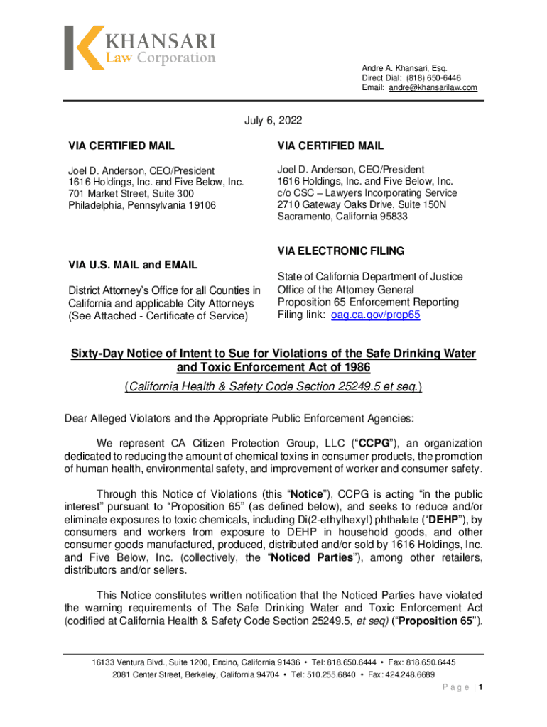 Fillable Online oag ca Andre Amin Khansari 223528 Attorney Licensee