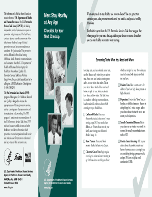 Fillable Online Stay Healthy at Any Age - Checklist for Your Next ...