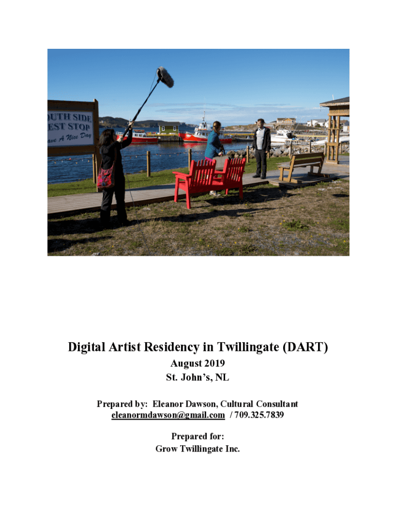 Fillable Online Digital Artist Residency in Twillingate (DART) Fax