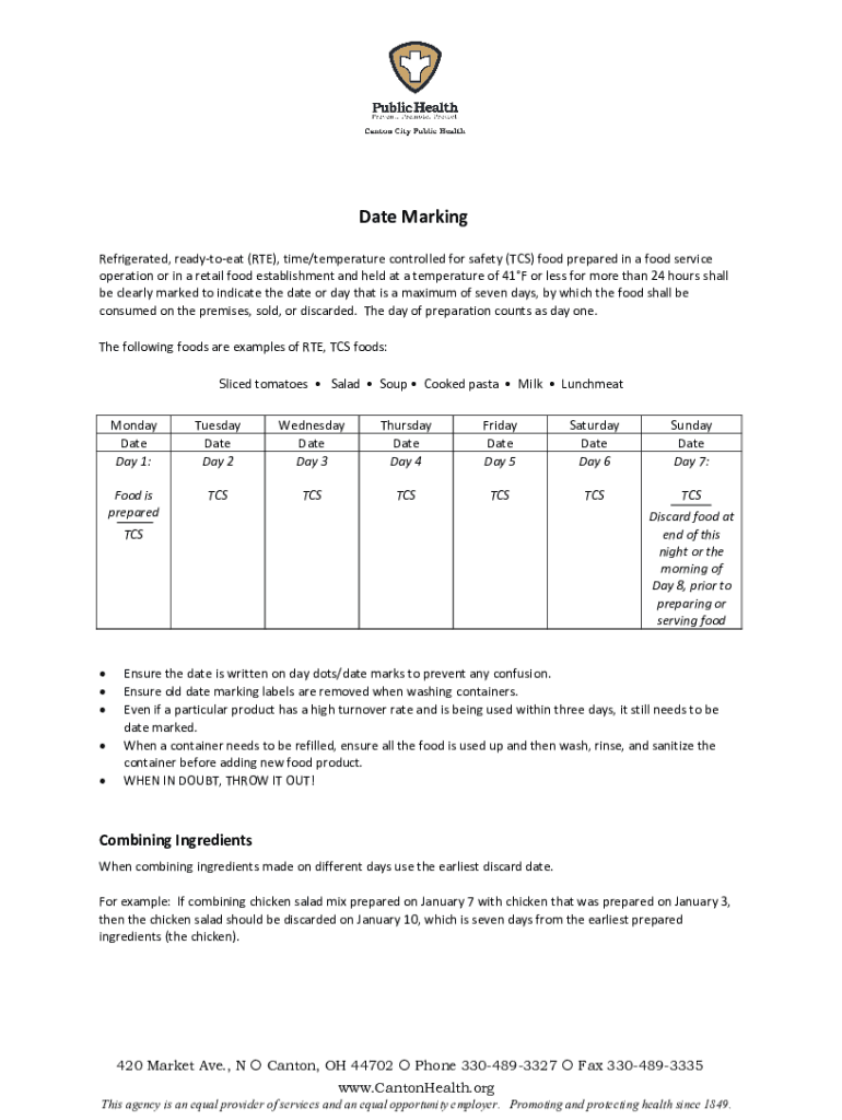 Fillable Online Date Marking Fact Sheet Fax Email Print pdfFiller