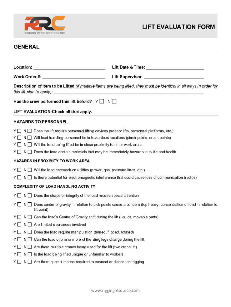 Fillable Online AERIAL LIFT EVALUATION FORM Fax Email Print pdfFiller