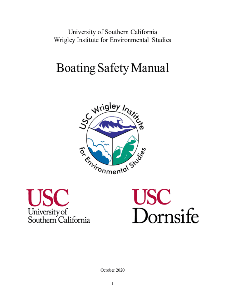 Fillable Online Boating Safety Manual USC Wrigley Institute Fax Email Print pdfFiller