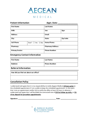 Fillable Online Patient Information Sheet - Elite Primary Care Fax ...