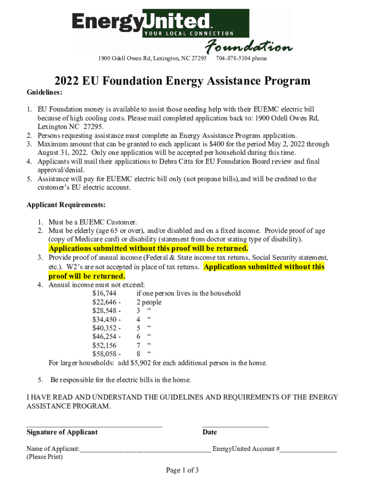 Fillable Online Energy united foundation grant application Fax Email