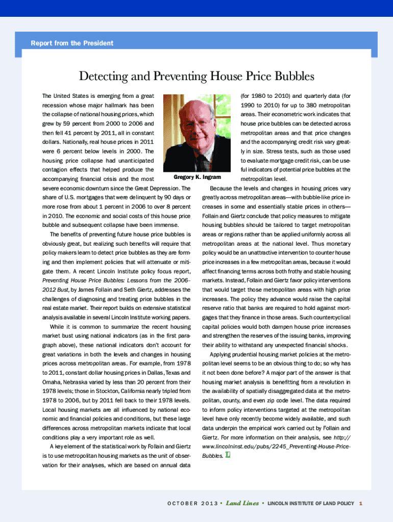 Fillable Online Detecting and Preventing House Price Bubbles Fax Email