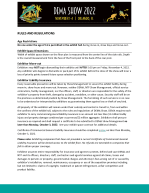 EXHIBIT SPACE terms &amp;amp; conditions and rules &amp;amp; regulations