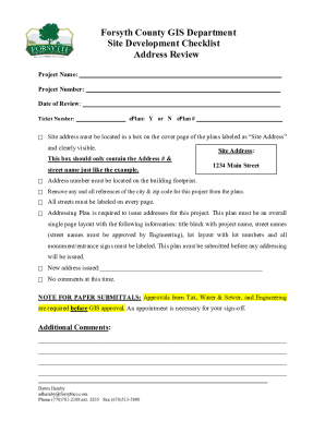 Fillable Online Forsyth County GIS Department As-Built Checklist Fax ...