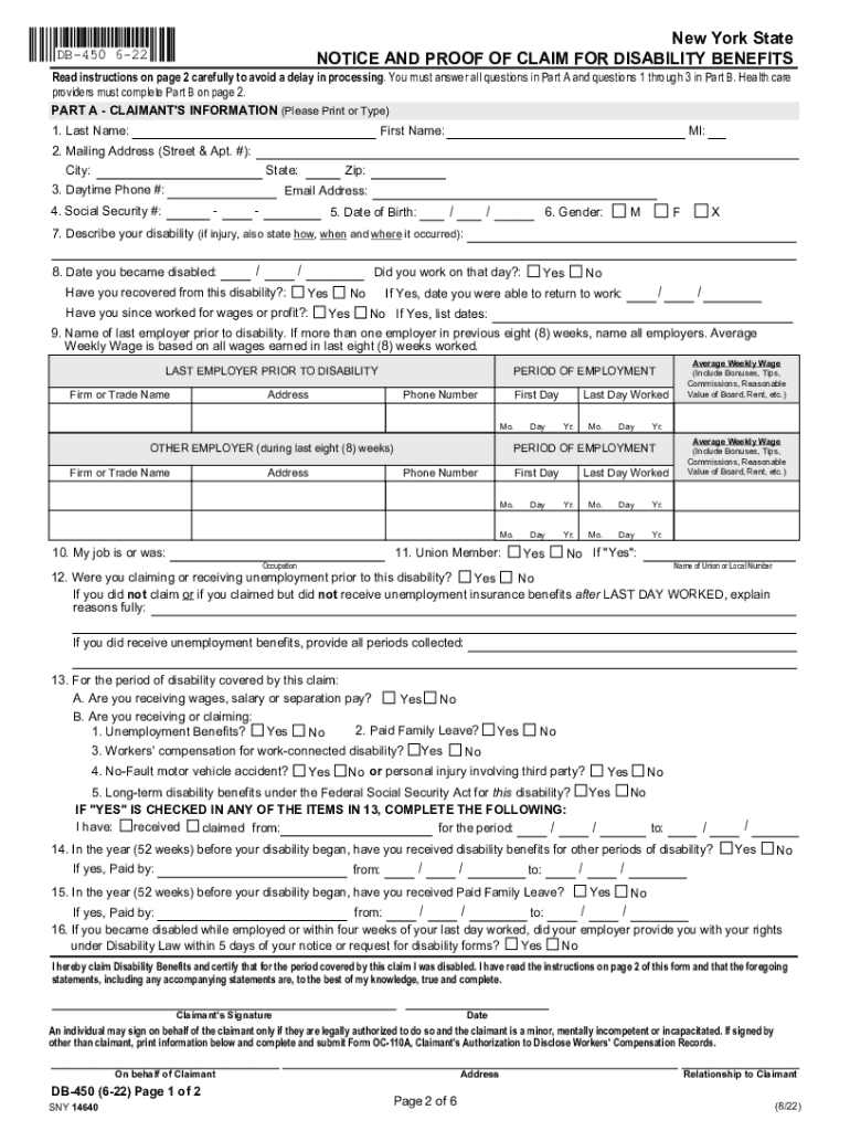 New York State Disability Claim New York State Disability Claim Preview on Page 1