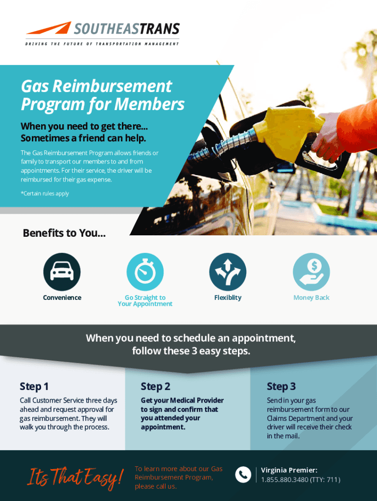 Fillable Online GAS REIMBURSEMENT FLYER Fax Email Print pdfFiller