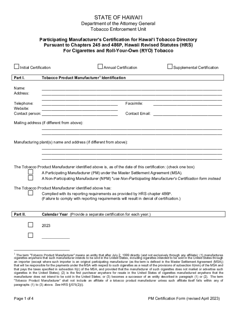 Fillable Online Hawaii Form M104 (Export Exemption Certificate for