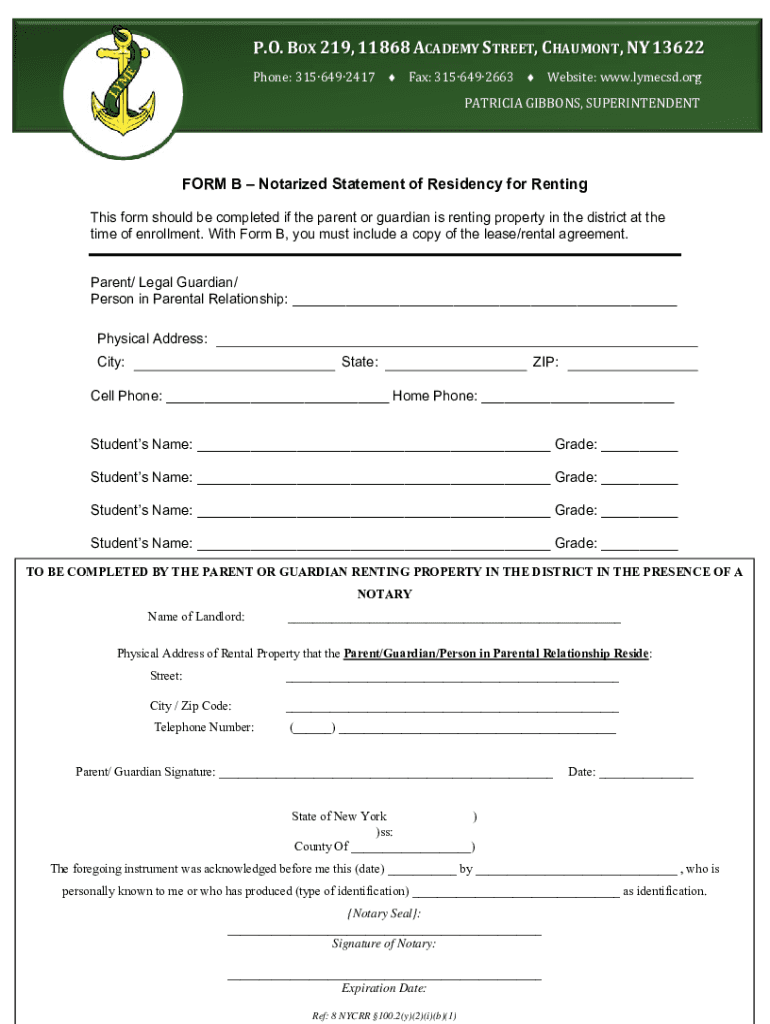 Fillable Online Proof of Residency Forms Fax Email Print - pdfFiller