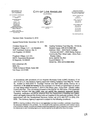 Fillable Online CommissionersLos Angeles City Planning Fax Email Print ...
