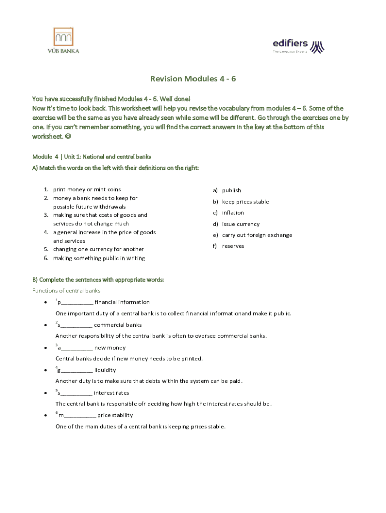 Fillable Online Revision Modules 4 - 6 Fax Email Print - pdfFiller
