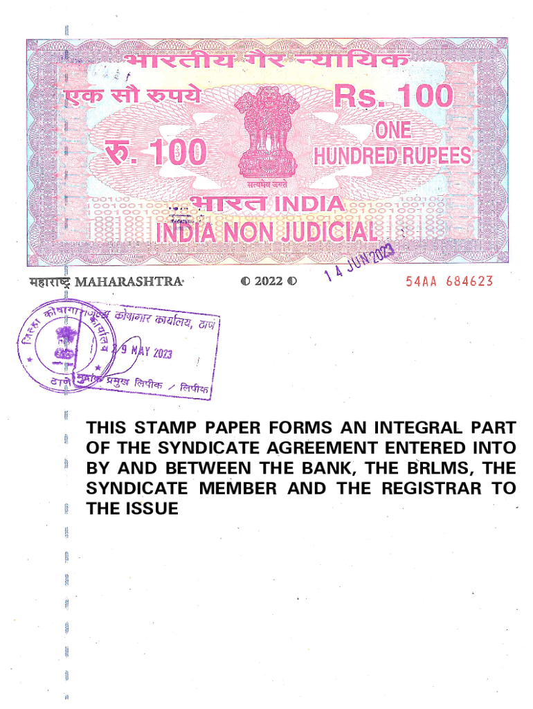 Fillable Online this stamp paper forms an integral part of the offer