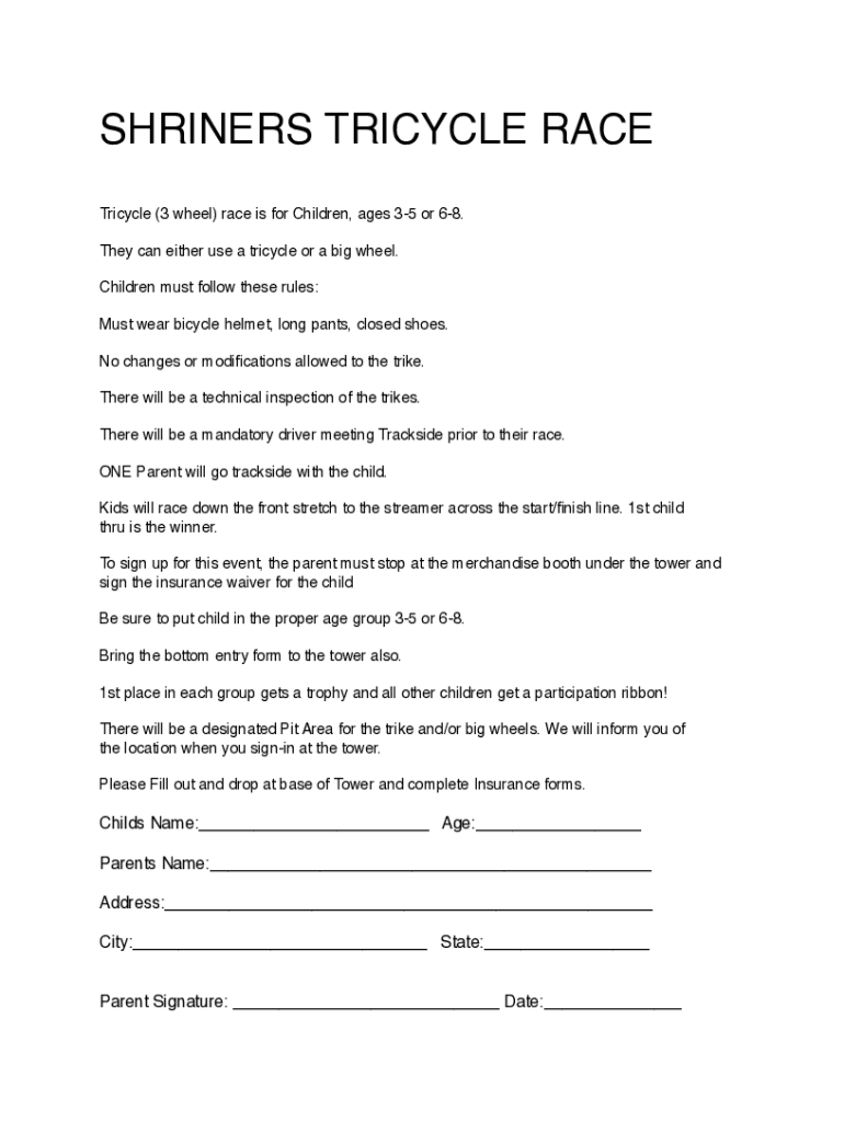 Fillable Online How Does A Tricycle Help A Child's Development? Fax