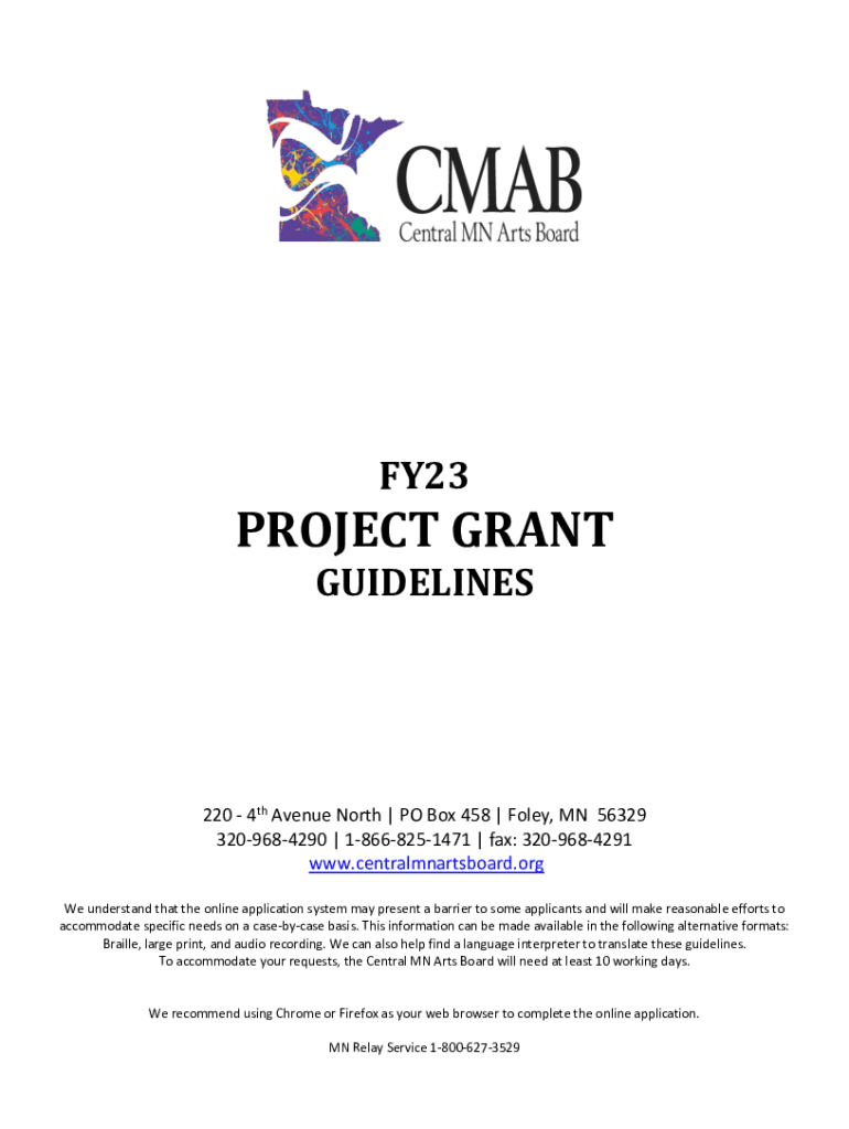 Fillable Online Teaching Artist Grant Central MN Arts Board Fax Email