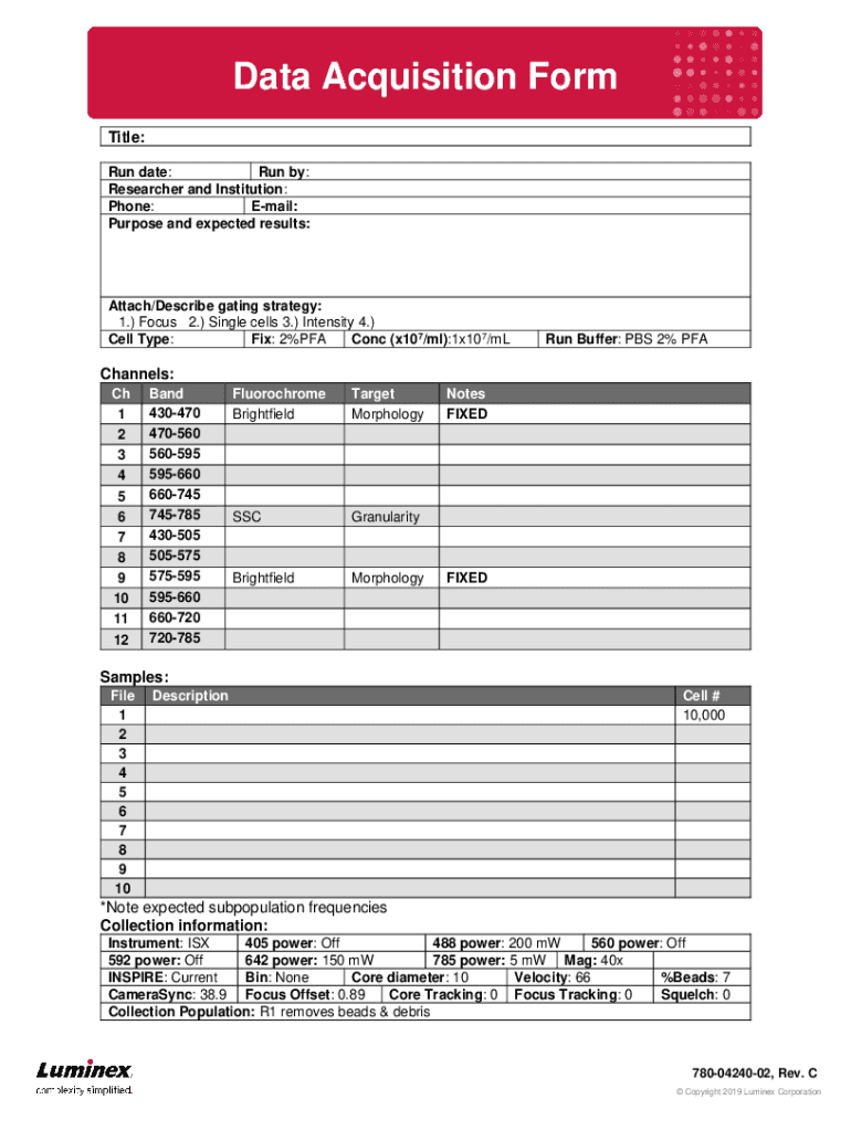 Fillable Online Data Acquisition Form Fax Email Print pdfFiller