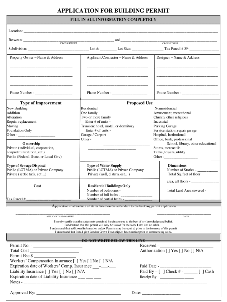 Fillable Online Commercial Building Permit Submittal Requirements