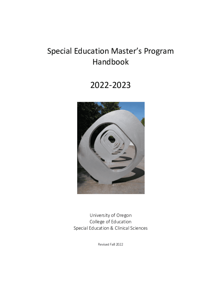 Fillable Online education uoregon M.S. in Ed. Special Education K12
