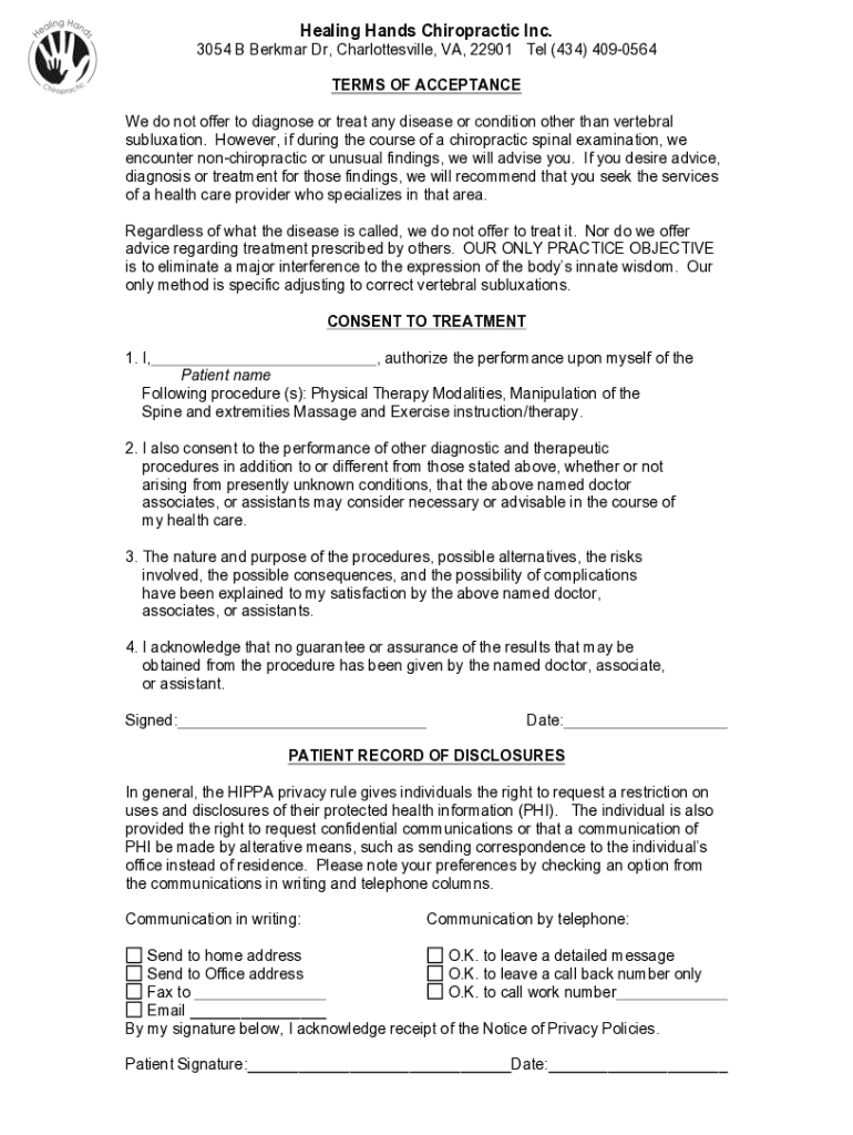 Fillable Online HHC Patient consent and info disclosure.doc Fax Email