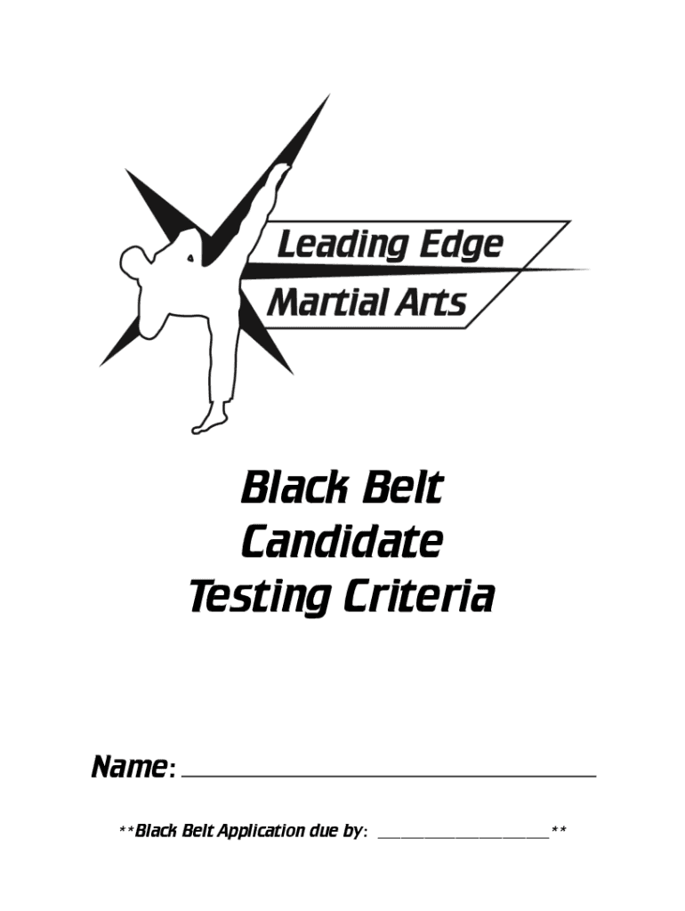 Fillable Online Black Belt RequirementsSensei Mike Tope's Karate Pages Fax Email Print pdfFiller