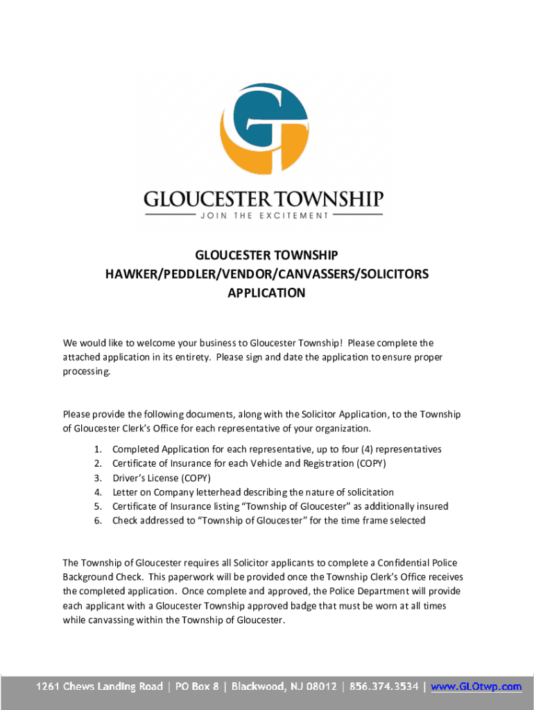 Fillable Online Hawker and Peddler Application Fax Email Print pdfFiller