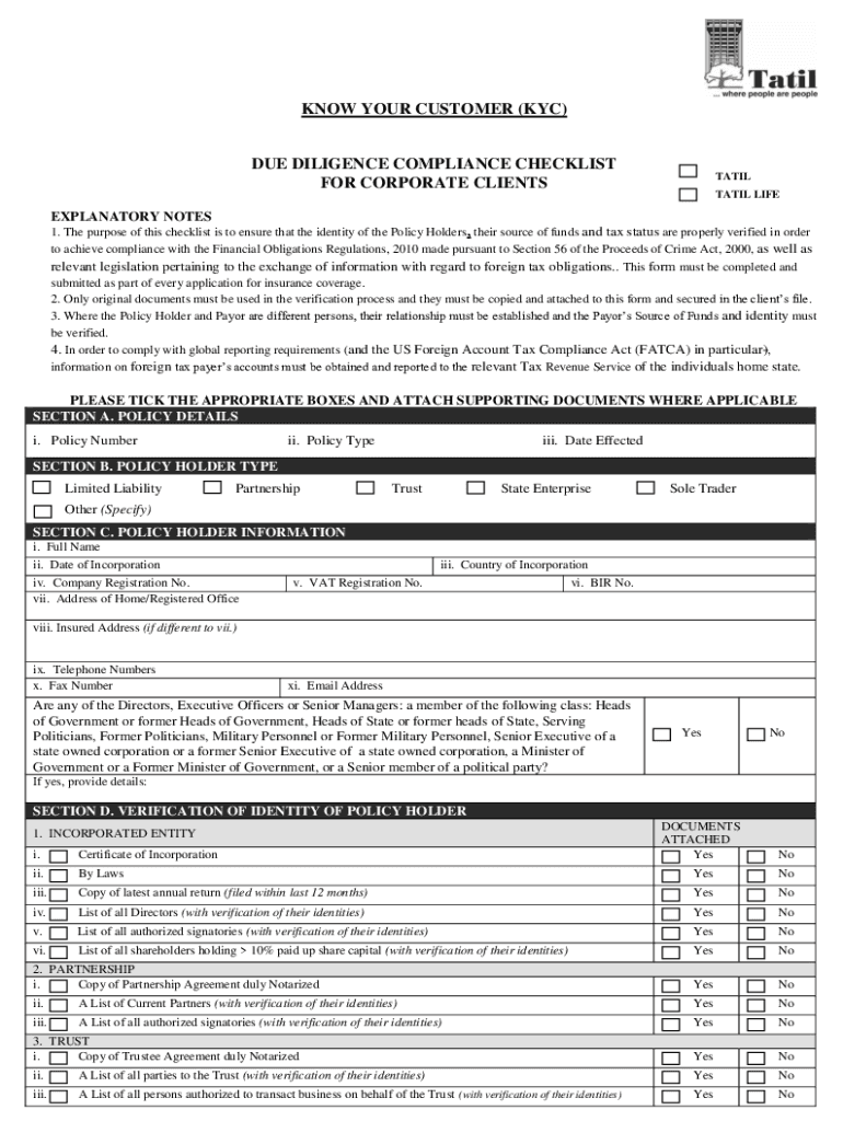 KNOW YOUR CUSTOMER (KYC) Preview on Page 1