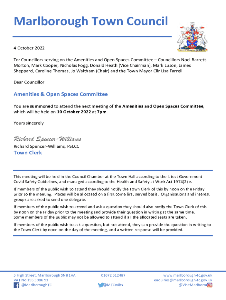 Fillable Online End of an era as Marlborough bids farewell to Town