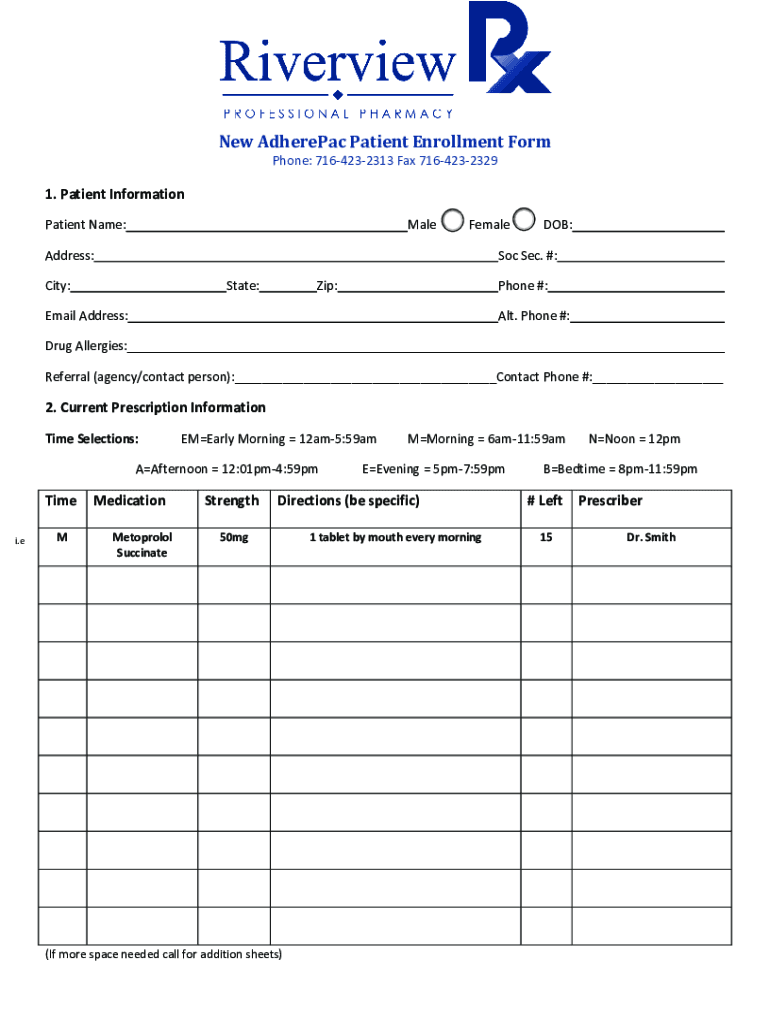 Fillable Online pharma& Patient Assistance Program Enrollment Form Fax ...