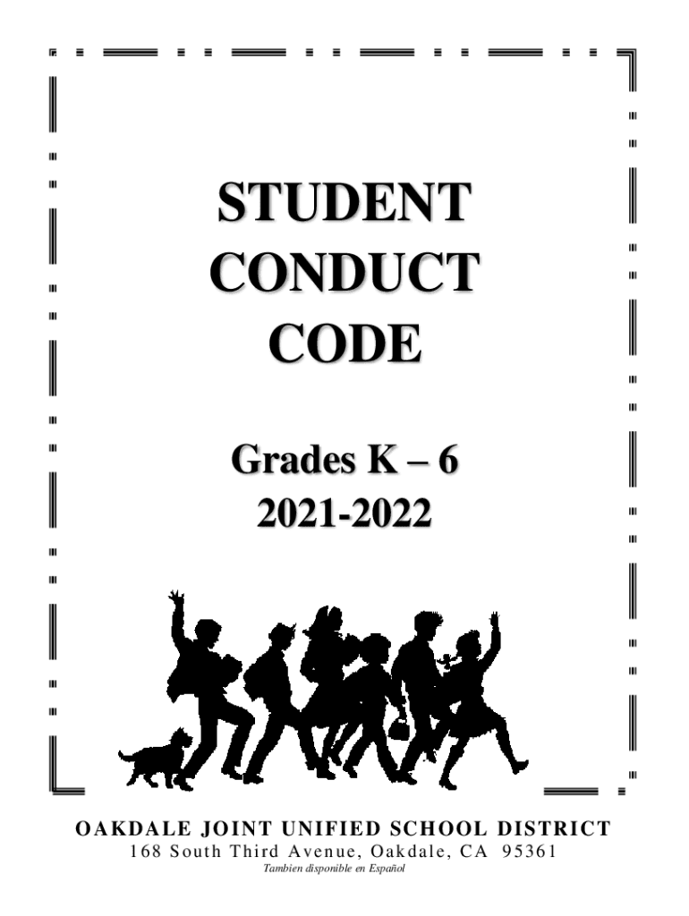 Fillable Online Student Conduct Code Cloverland Elementary School