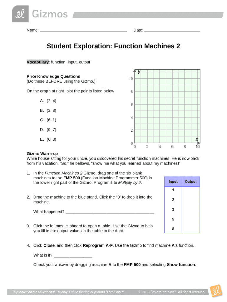 Function Machines 2 (Functions, Tables, and Graphs) Doc Template