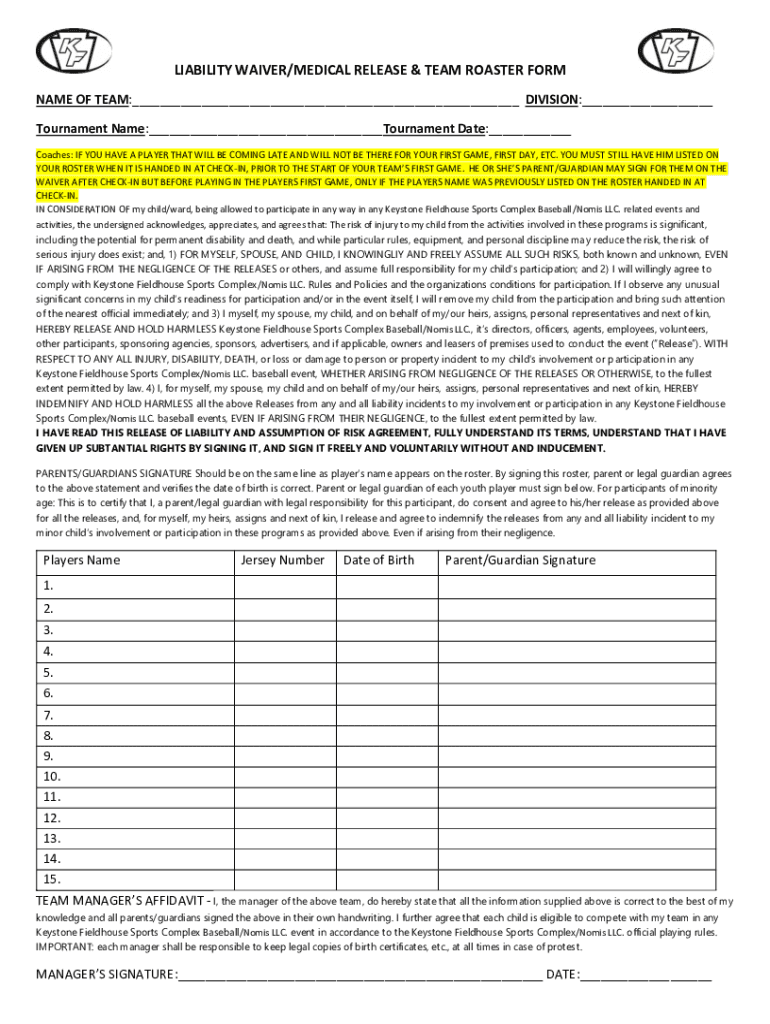 Fillable Online Liability waiver form for children Fax Email Print ...