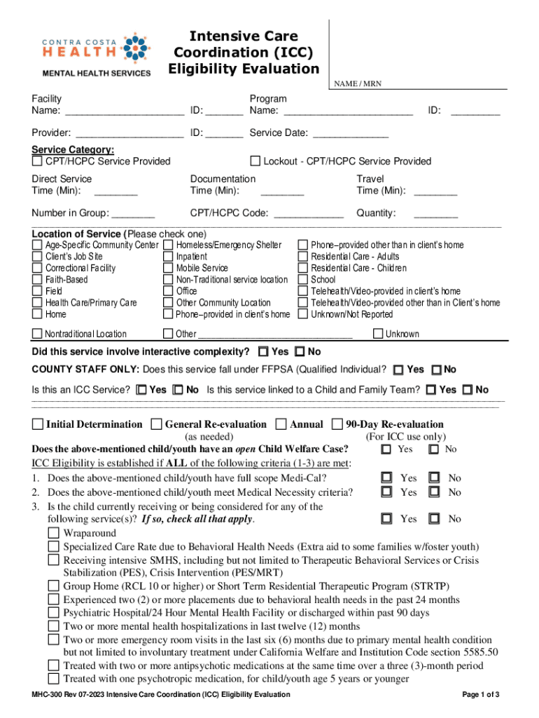 Fillable Online Intensive Services CPT Code Information Sheet Fax Email