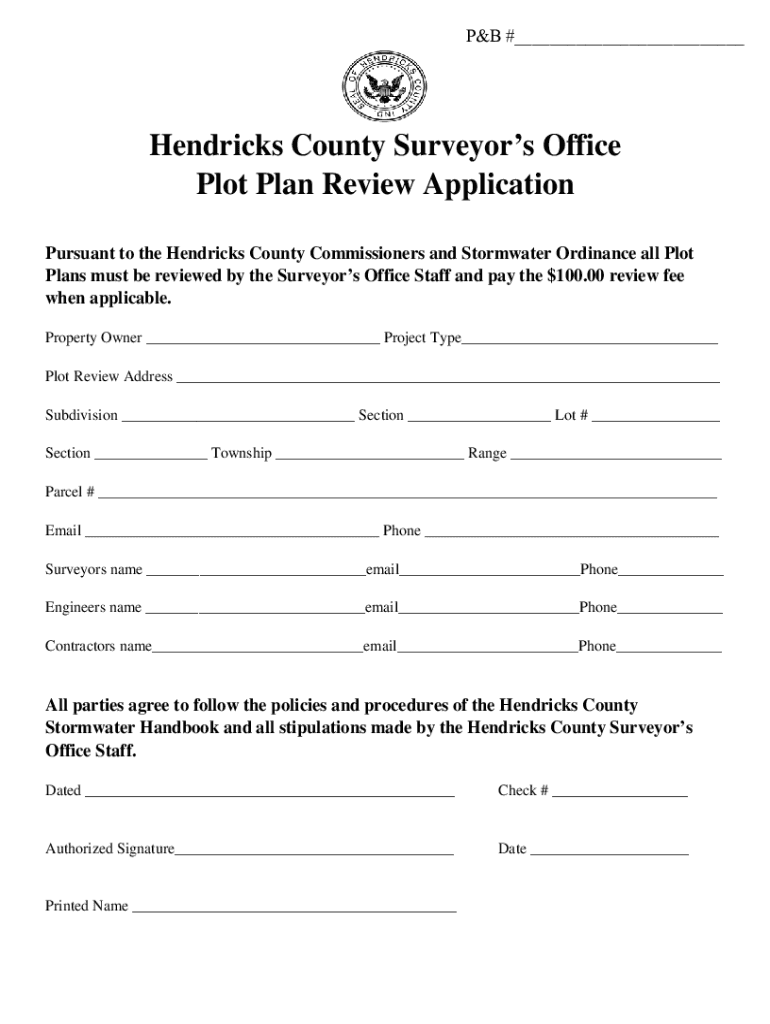 Fillable Online Hendricks County Surveyor's Office Plot Plan Review