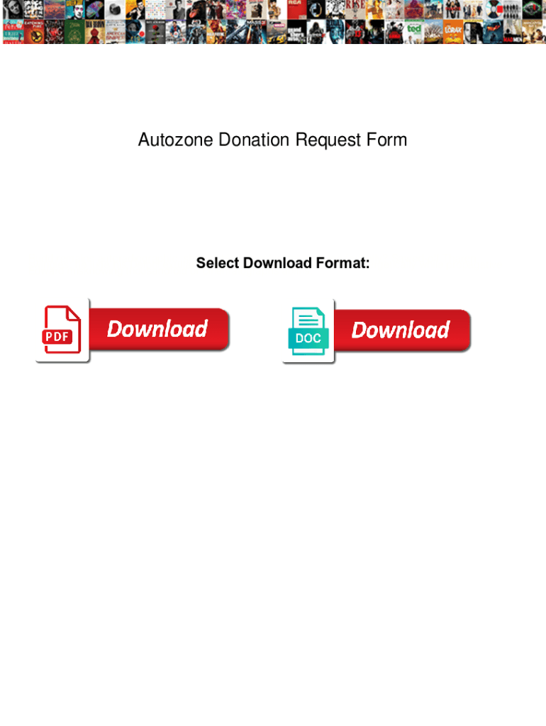Fillable Online Autozone Donation Request Form. Autozone Donation ...