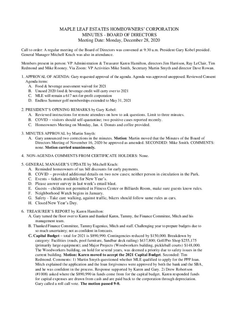Fillable Online MAPLE LEAF ESTATES HOMEOWNERS CORPORATION Fax Email Print pdfFiller