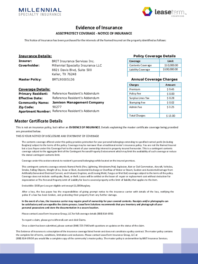 Fillable Online Additional Insured vs. Additional Interest What's the